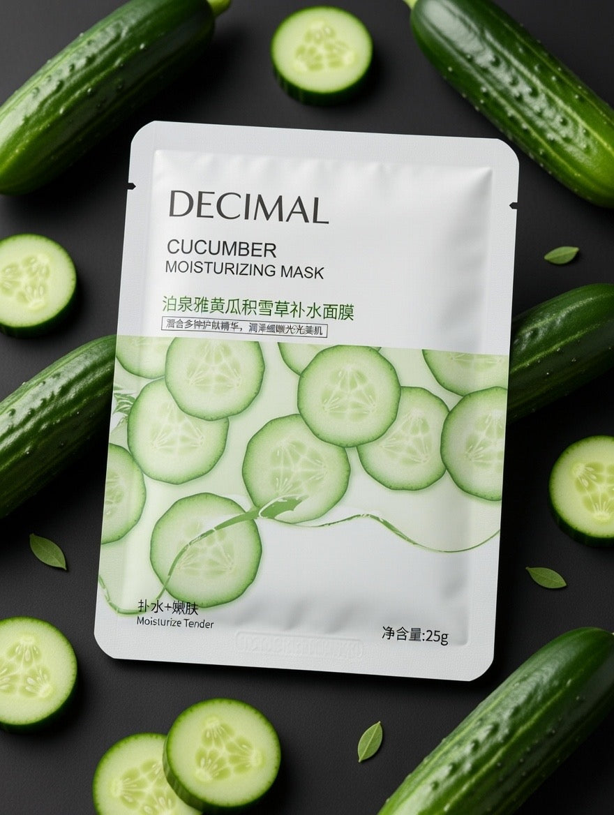 Free Sample 1 per Customer: Decimal Natural Ingredient Facial Sheet Masks - Variety Pack (Choose Your Flavor, 2 Mask)