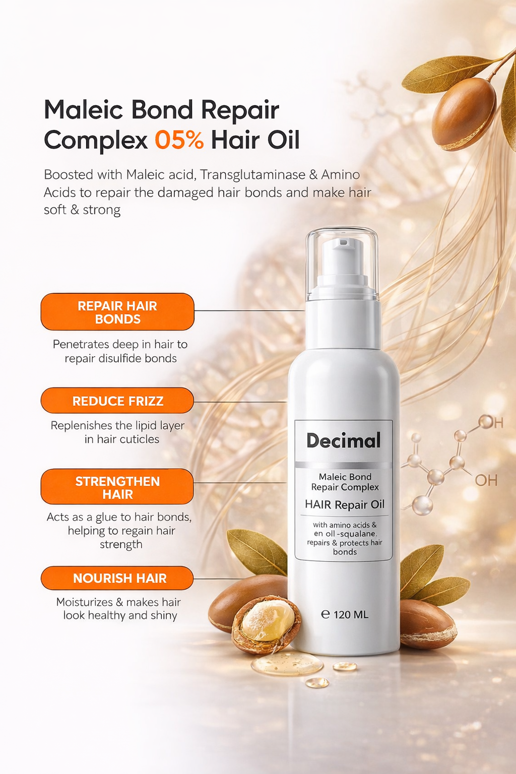 Decimal Maleic Bond Repair Complex 05% Hair Oil -